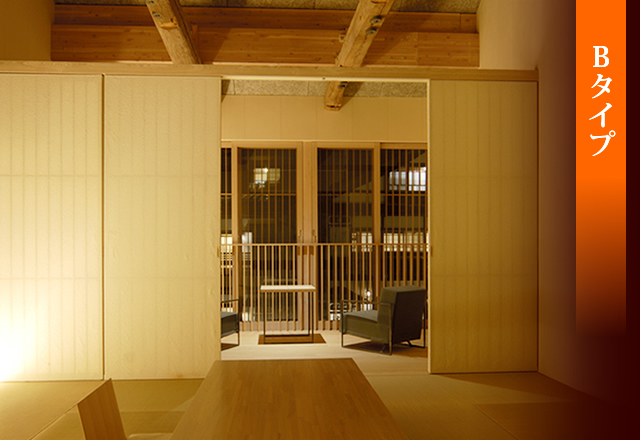 Type B Western-style room. Japanese style room (10 tatami mats + large veranda)