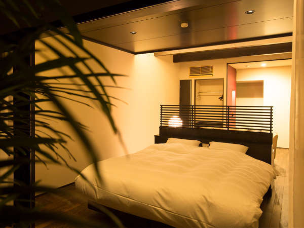 King size bed on the terrace side.